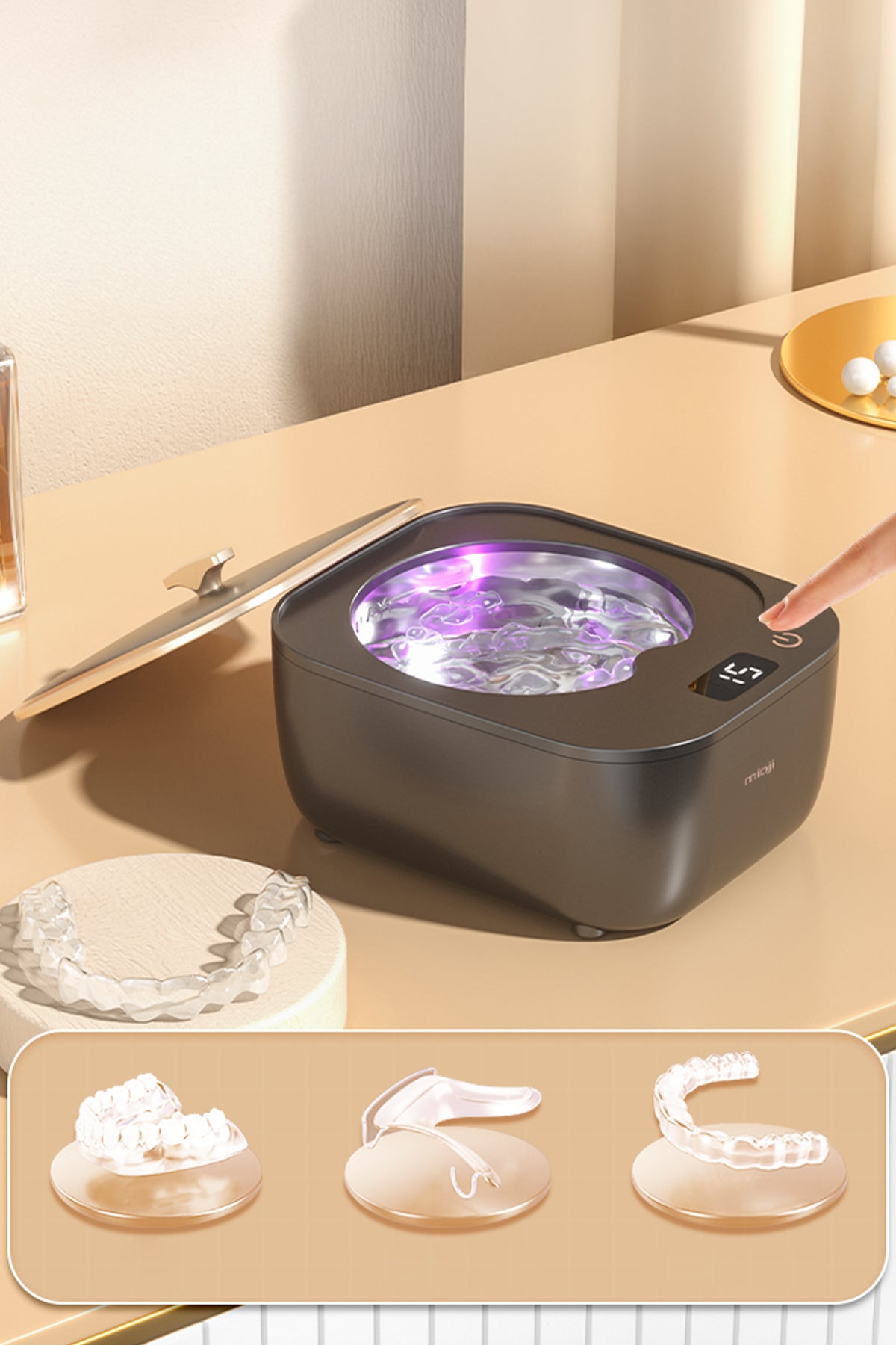Mio UV2C Takma Diş ve Şeffaf Plak Temizleme Cihazı Siyah